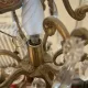 Antique chandelier with pendants – Louis XV style – gilded brass