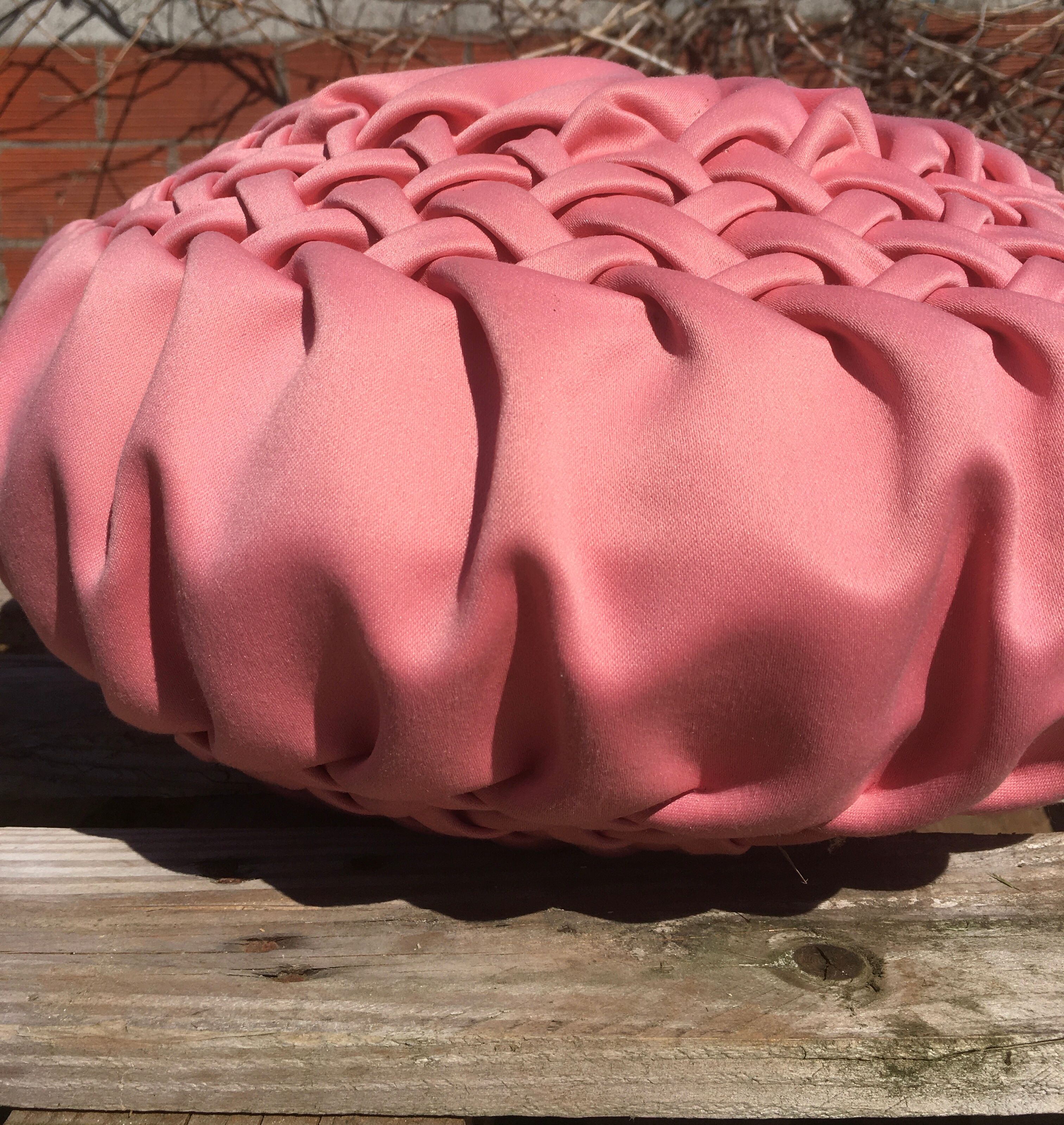 Old pink round cushion