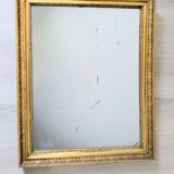 Antique mirror 19th century gilded carved frame 82 x 66 cm