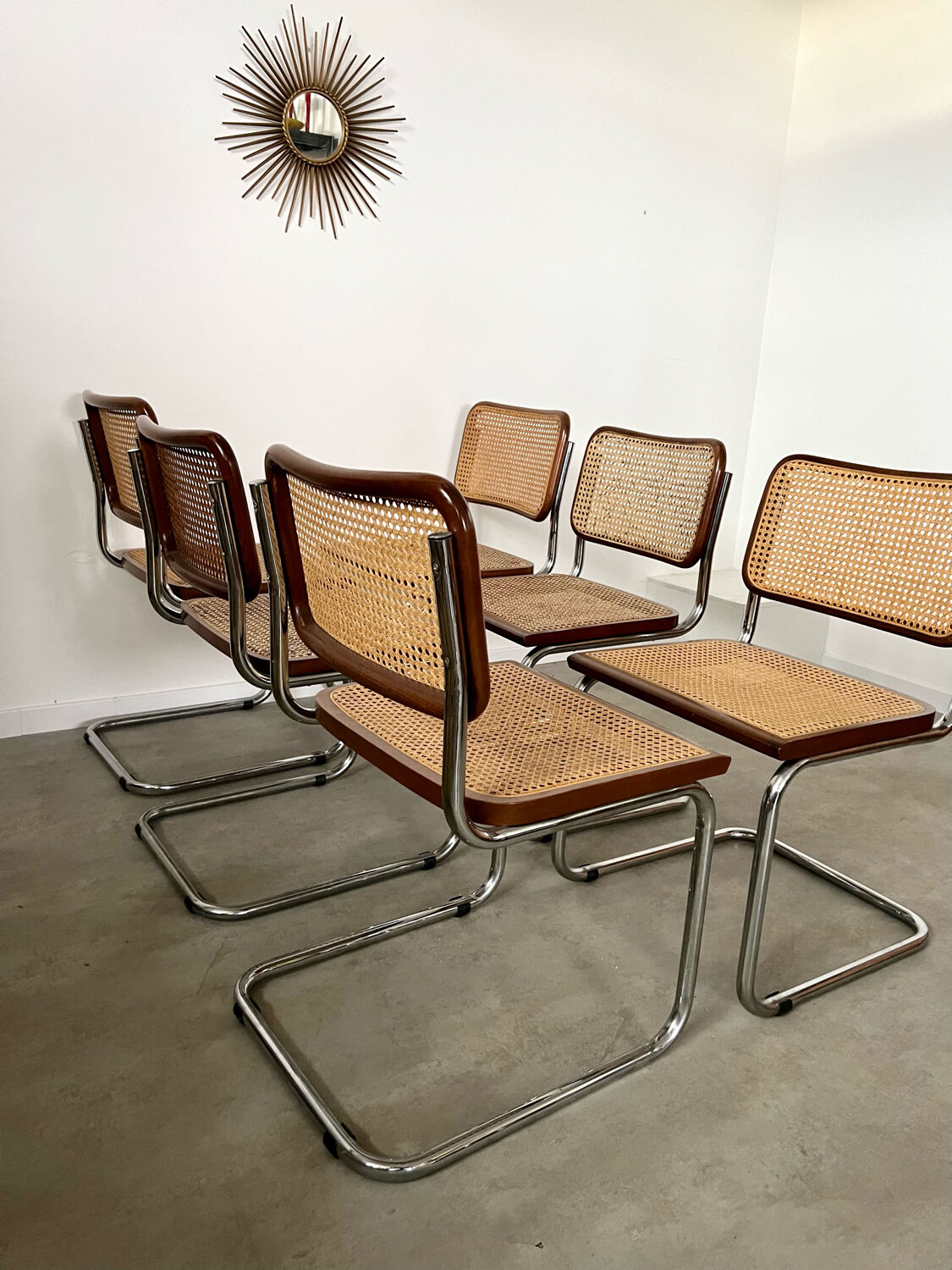 Lot de 6 chaises Cesca B32 Marcel Breuer, 1970
