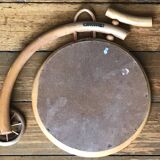 Vintage bicycle rattan mirror