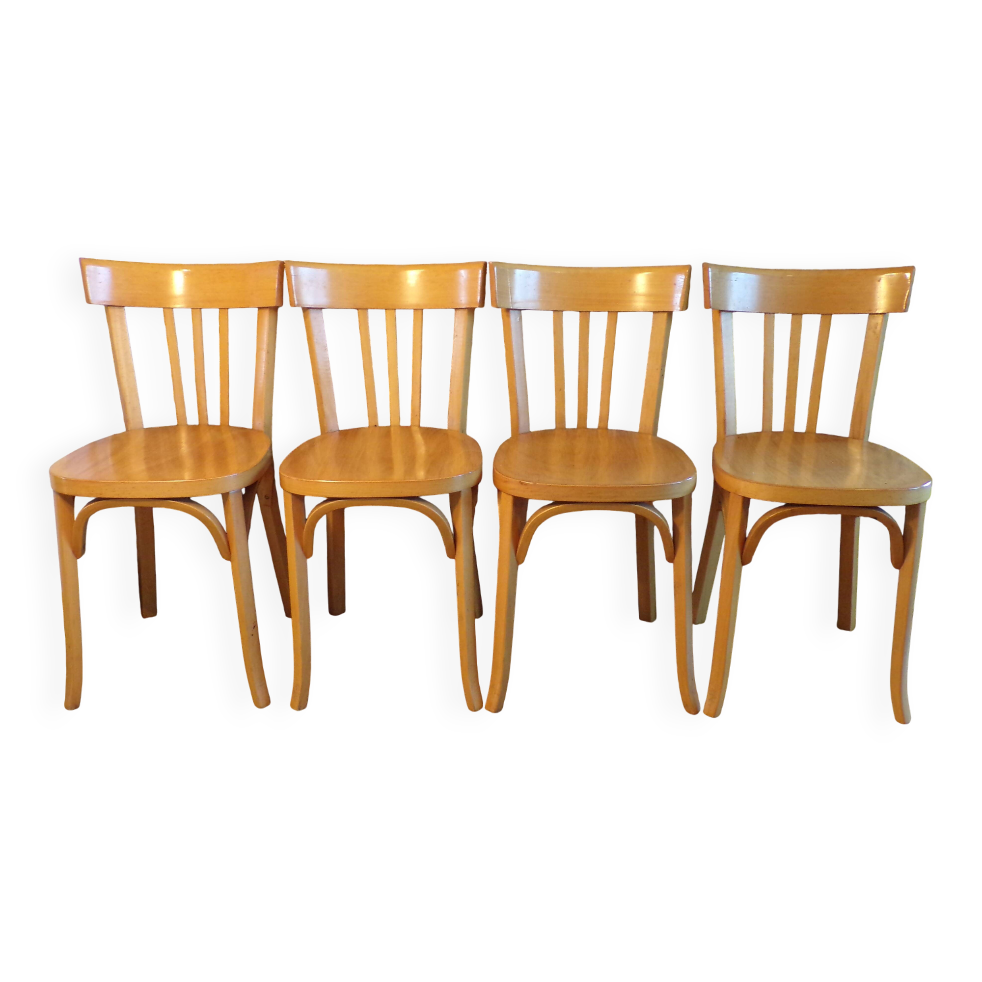Set 4 chaises de bistrot Baumann bois clair