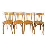 Set of 4 Baumann bistro chairs in light wood
