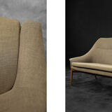 Vintage Mid-Century Scandinavian Modern 2-Seater Brown Fabric Sofa Grace by Ikea, 1961