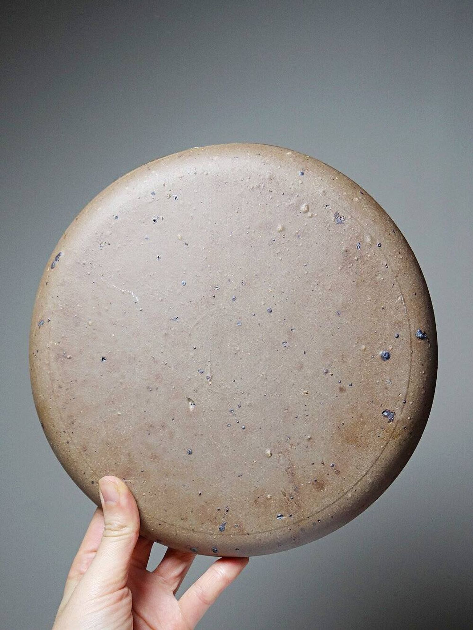 Vintage condiment service in glazed pyrite stoneware, artisanal Baudat La Borne style.
