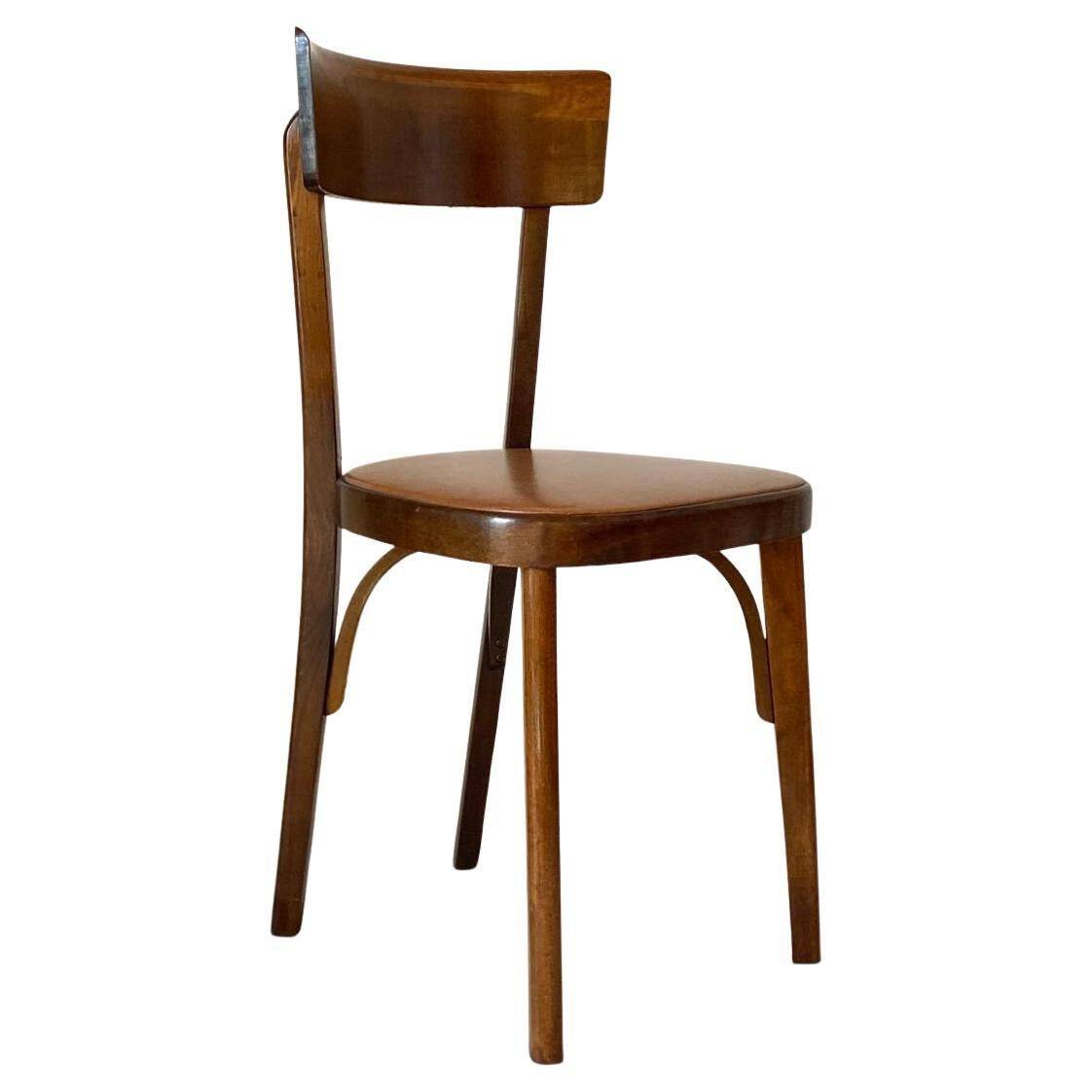 Bistro Wood Chairs, Set of Six, Italy 1950