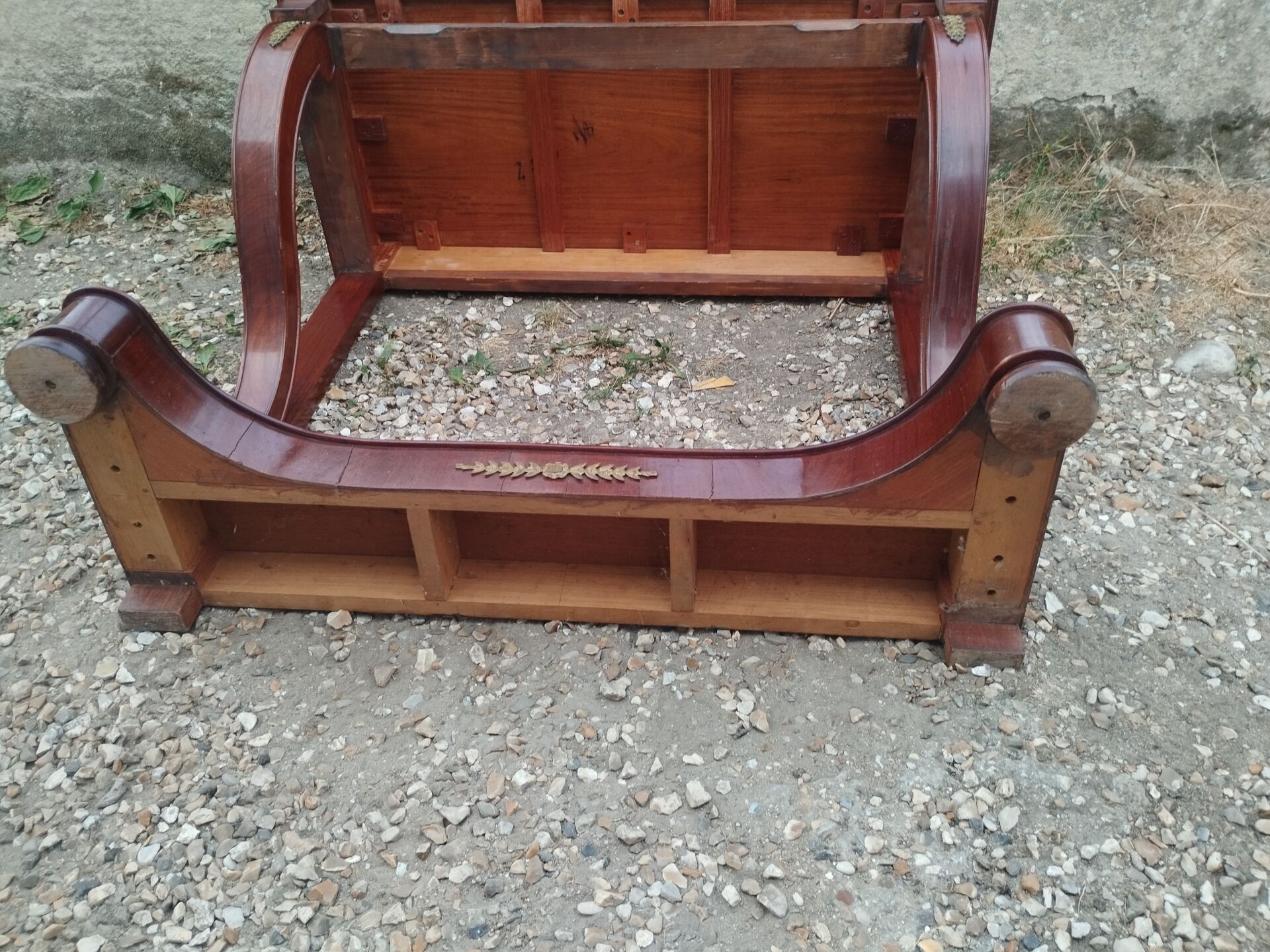 Console ancienne style louis xvi plateau bois