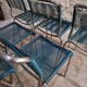 Ensemble de 6 chaises spaghetti françaises avec tabouret assorti – chaises bistrot à cadre chromé – sièges de café vintage empilables – milieu à fin du 20e siècle