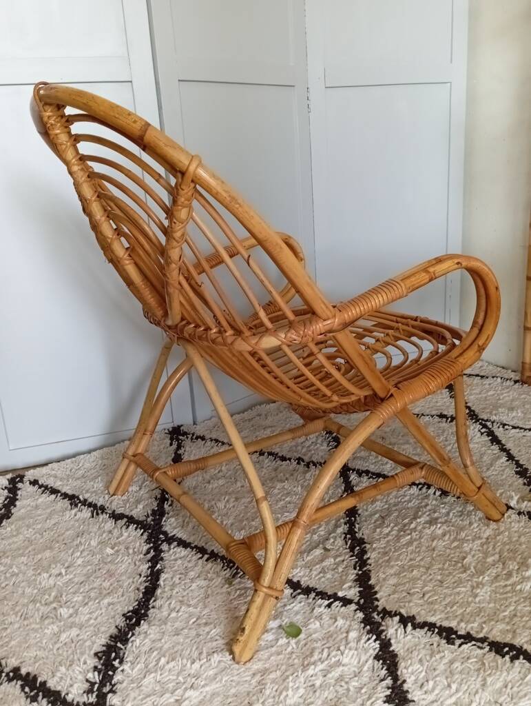 60s rattan armchair