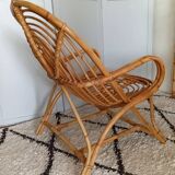 Fauteuil rotin années 60