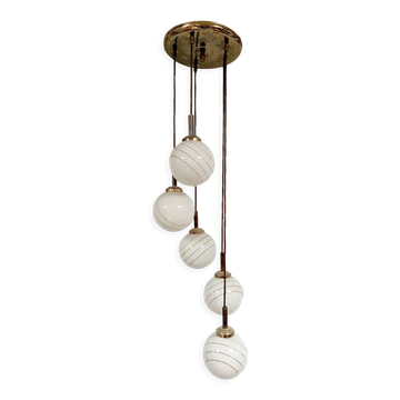 Suspension doré vintage cascade 70
