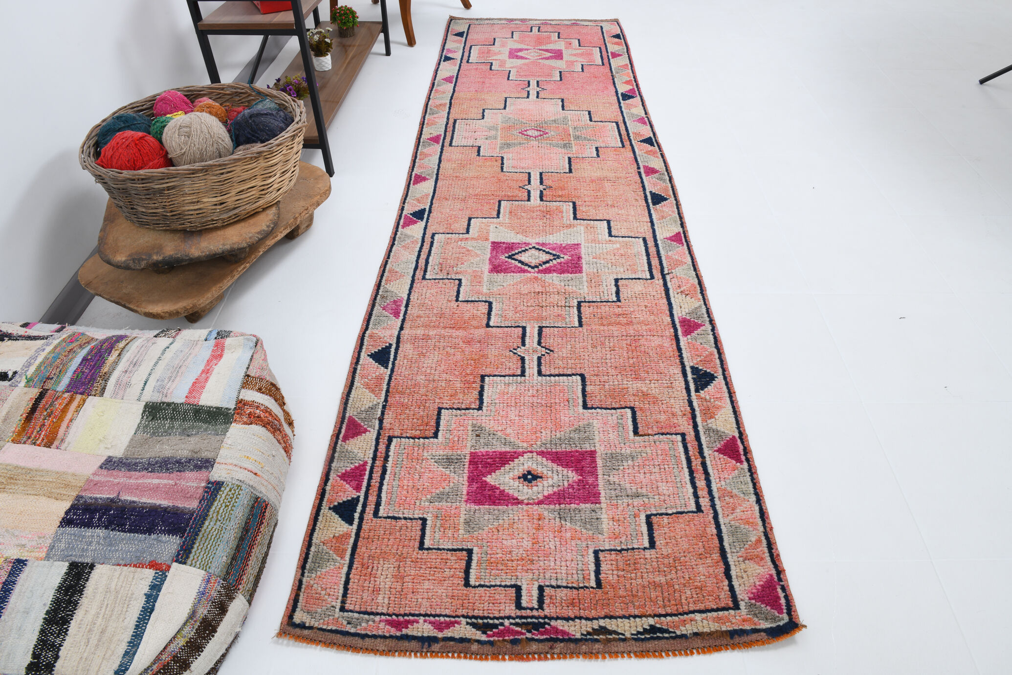 Oriental vintage runner rug 92x329cm