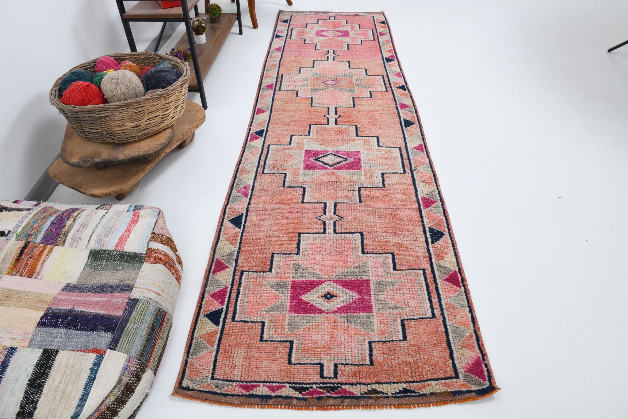 Tapis oriental vintage coureur 92x329cm