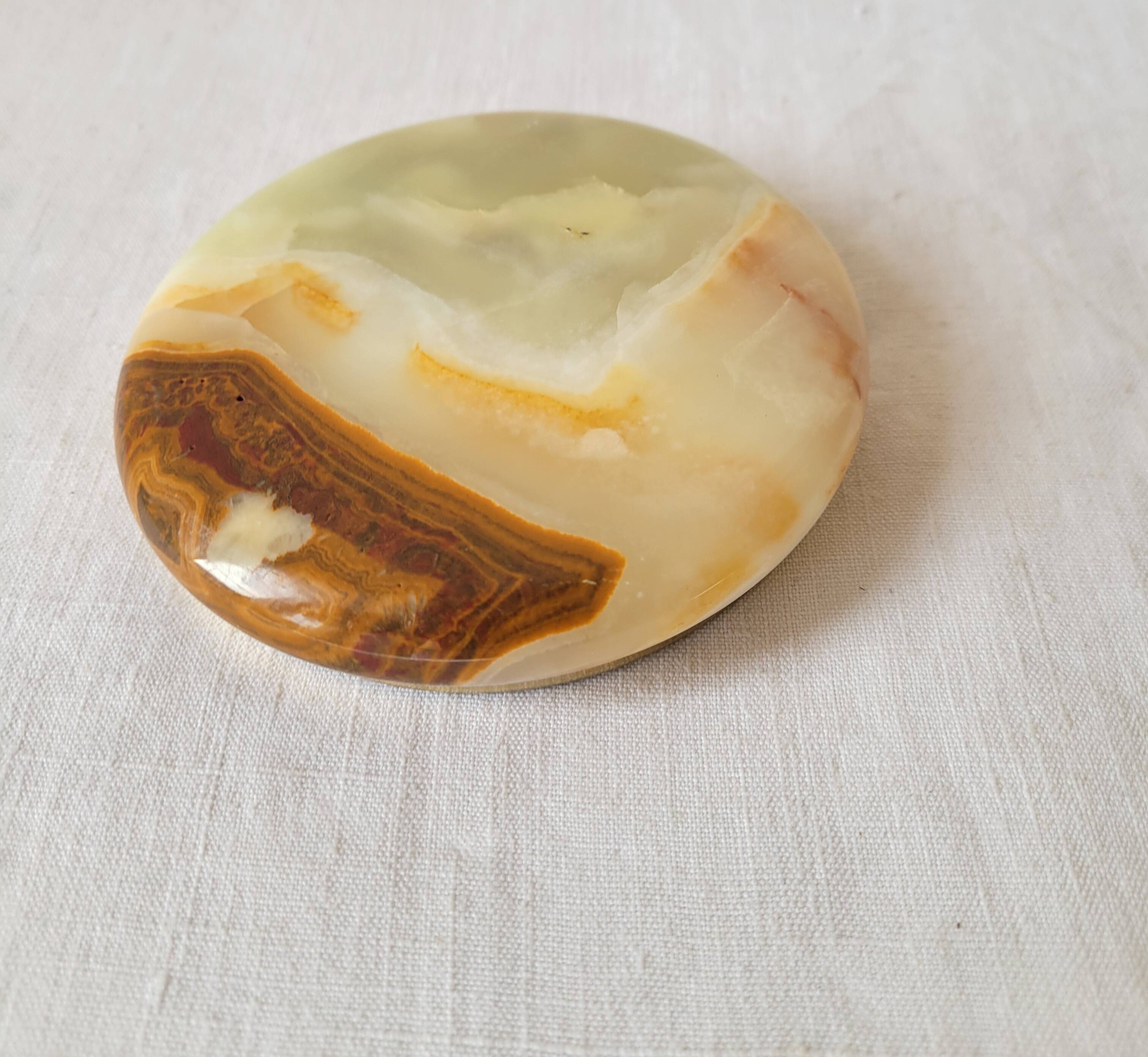 Onyx and brass ashtray