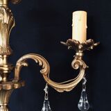 Lustre à 3 lumières bronze et cristal