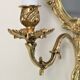 Pair of louis XV beveled mirror wall lamps in bronze by "Lucien Gau"