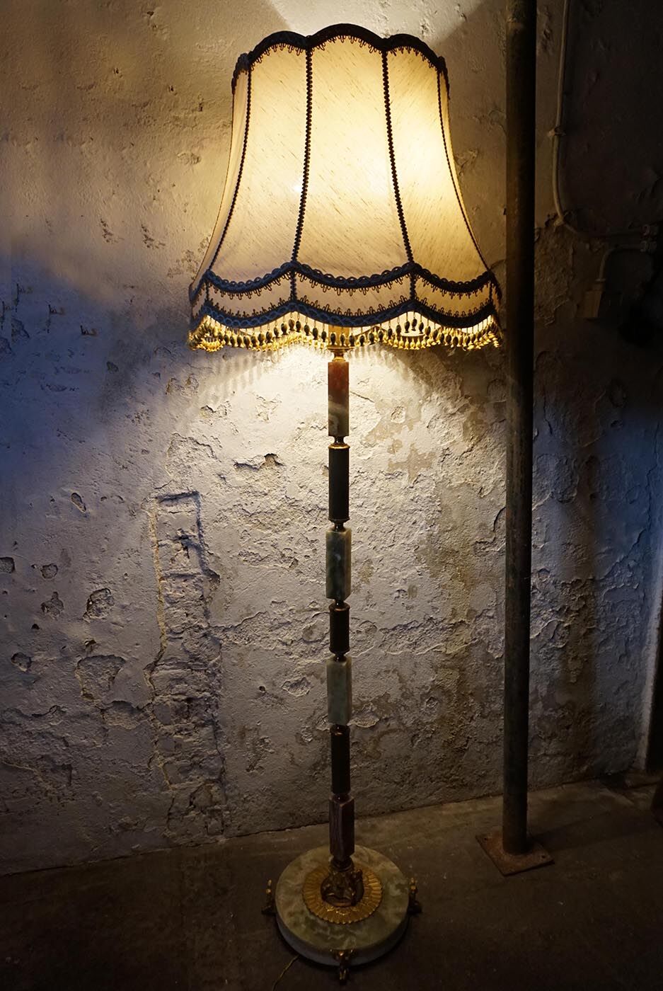 Lampadaire onyx & marble, années 1960