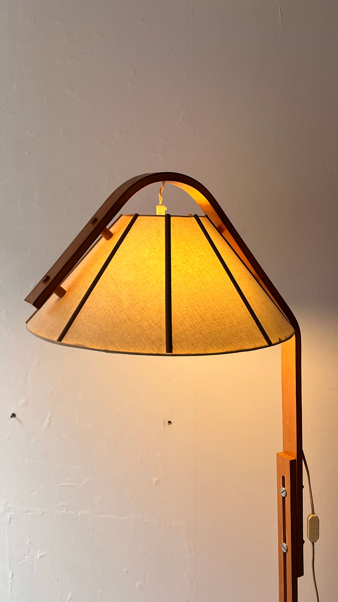 Scandinavian Modern Beech Aneta Floor Lamp by Jan Wickelgren, Sweden,