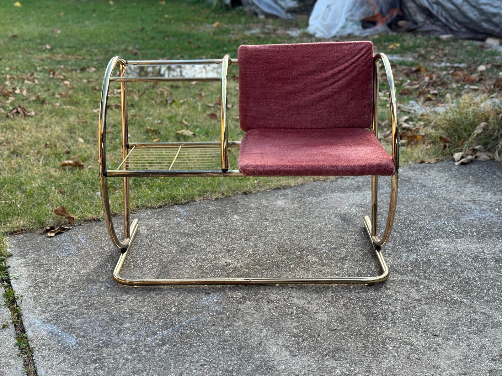 Vintage brass bench, 1960s