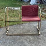 Vintage brass bench, 1960s