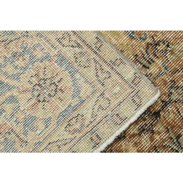 Tapis turc Oushak fait main en laine et coton orange des années 1970 203x312