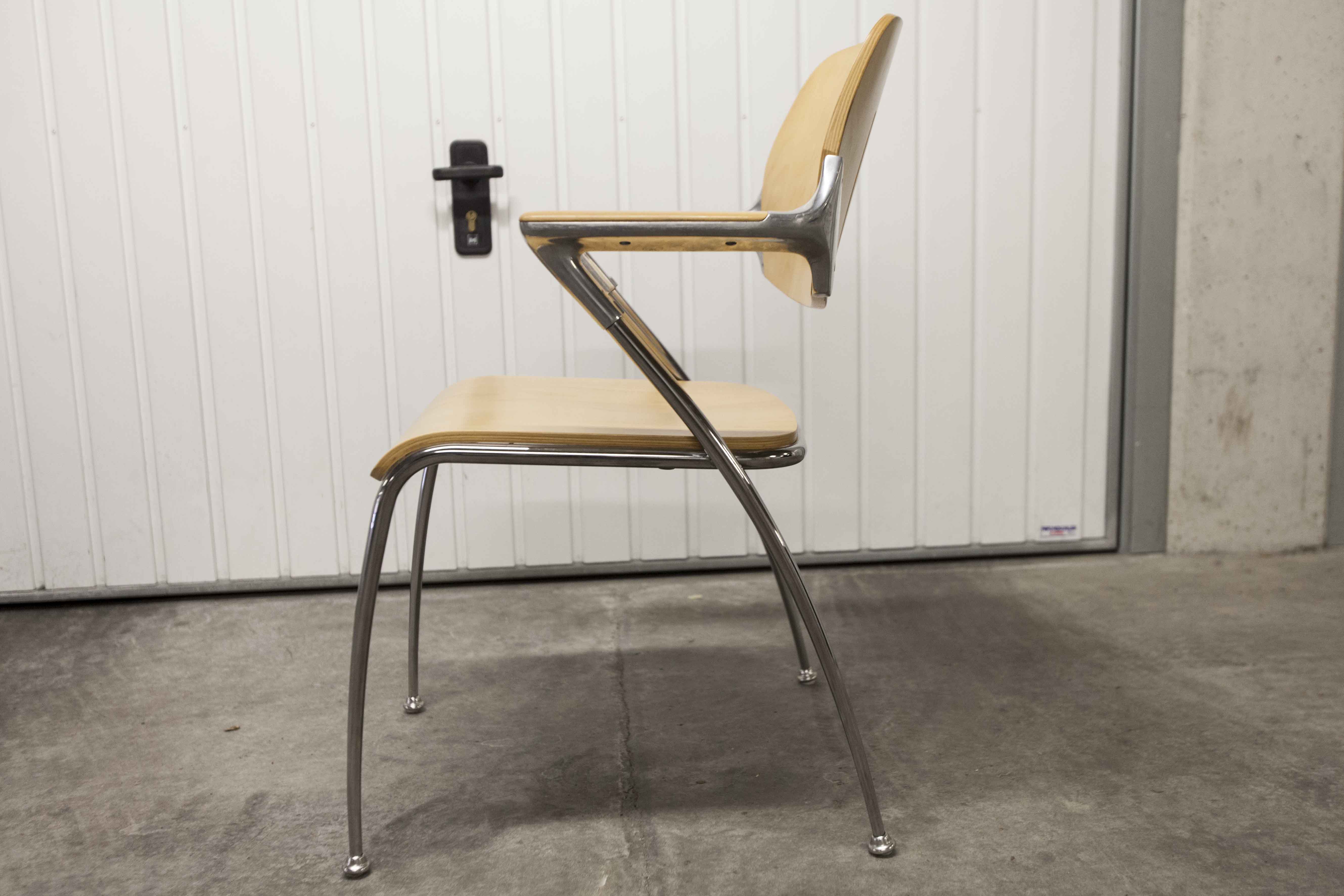 Lot of 6 "Golf" model chairs designed by Francesco Zaccone for the Brunner brand