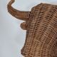Vintage mid century wicker bull head sculpture