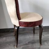 Vintage white and burgundy club chair