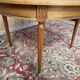 Extendable round table Louis XVI style solid cherry wood brass feet