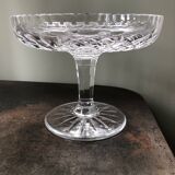 antique footed bowl in engraved glass - fruit bowl