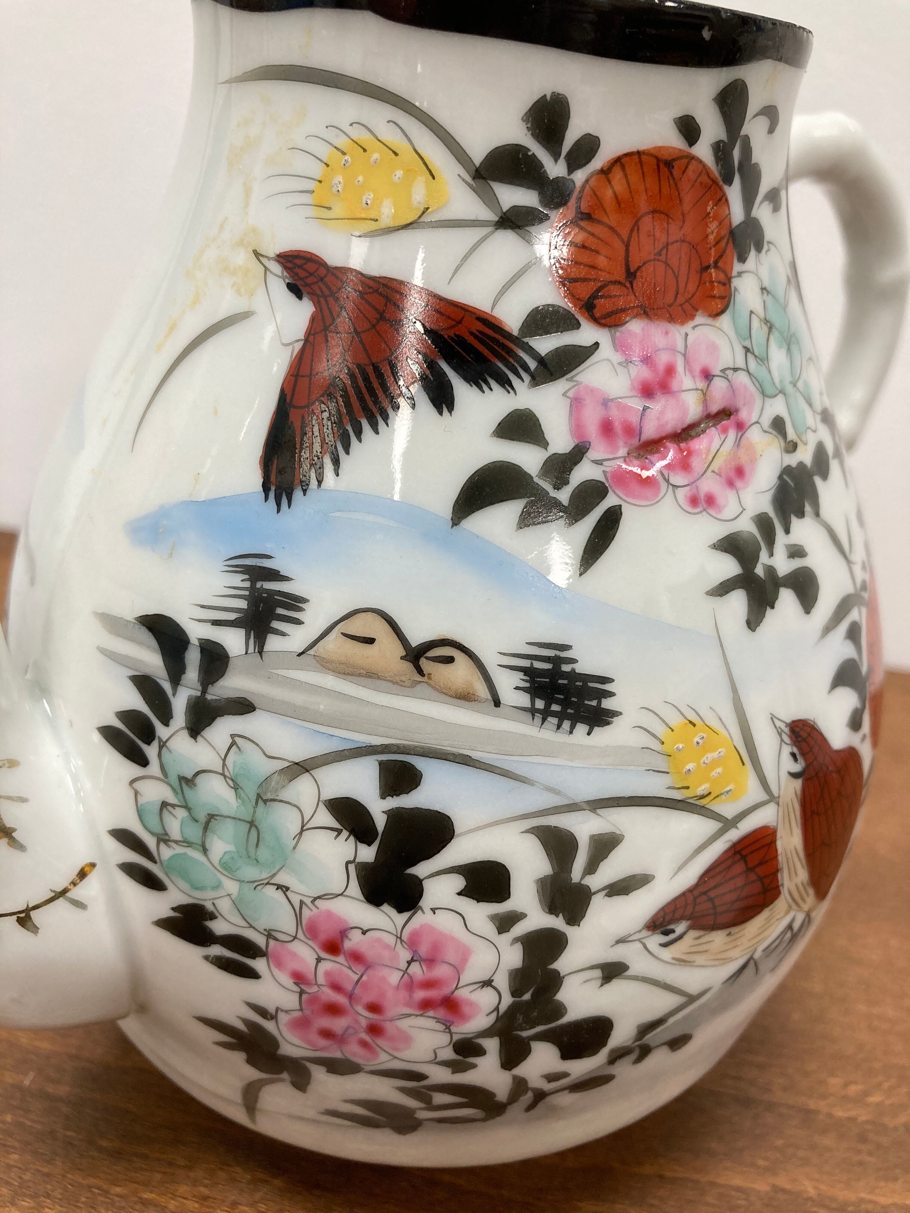 Hand-painted porcelain teapot