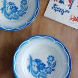 Set of 2 Sarreguemines soup plates, André