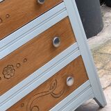 40's grey green art deco chest of drawers