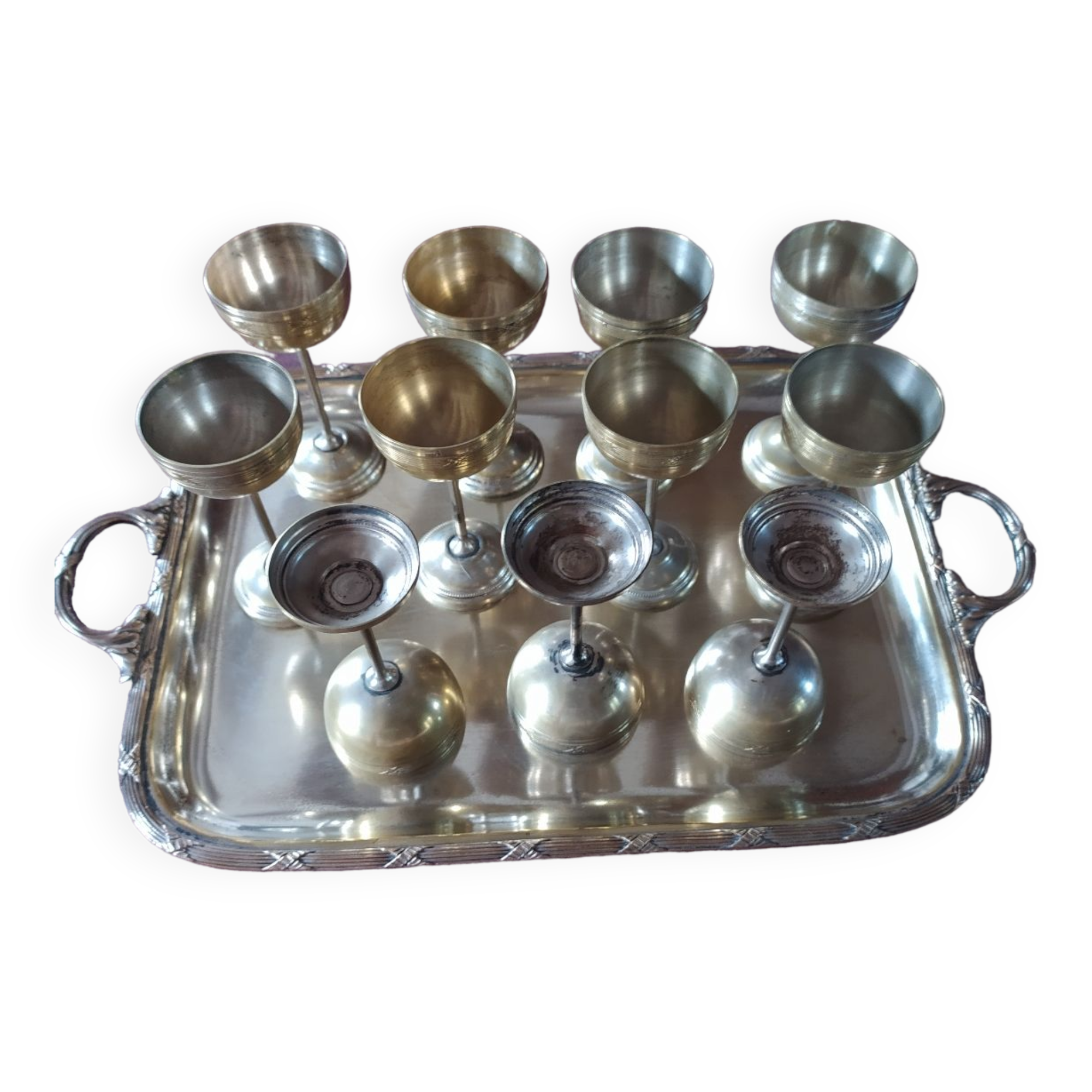 Silver metal shot set