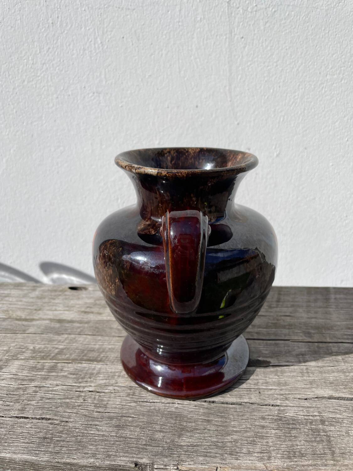 Art Deco brown ceramic vase
