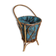 Wicker worker round basket with work, knitting