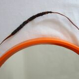 Vintage orange plastic round mirror 60/70
