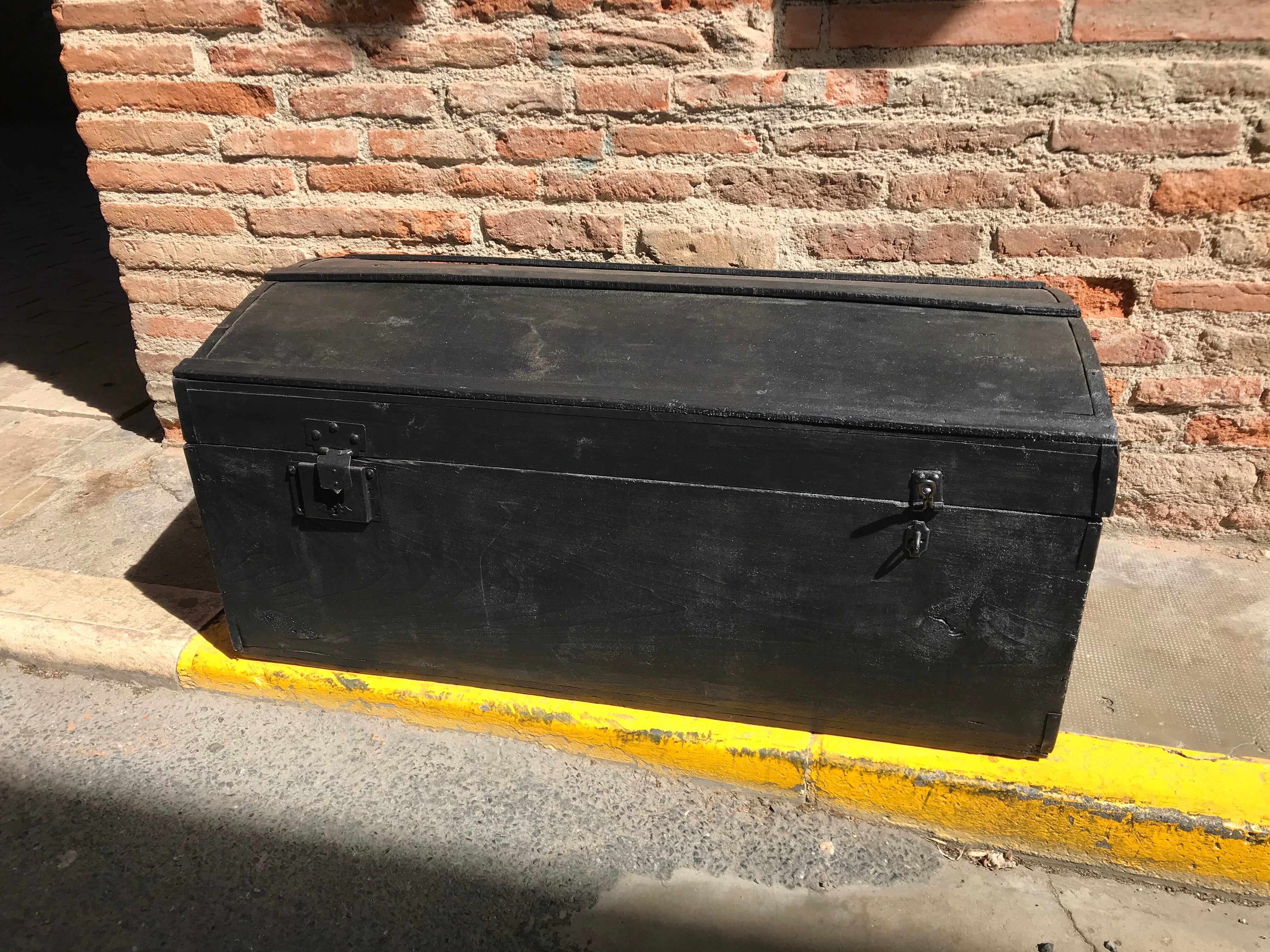 Black wooden trunk