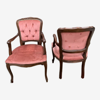 Deux fauteuil cabriolet style Louis XV