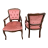 Two Louis XV style convertible armchairs