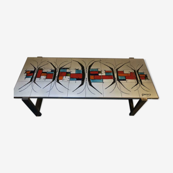 Table basse vintage, à carreaux en céramique de DeNisco