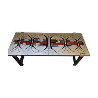 Table basse vintage, à carreaux en céramique de DeNisco