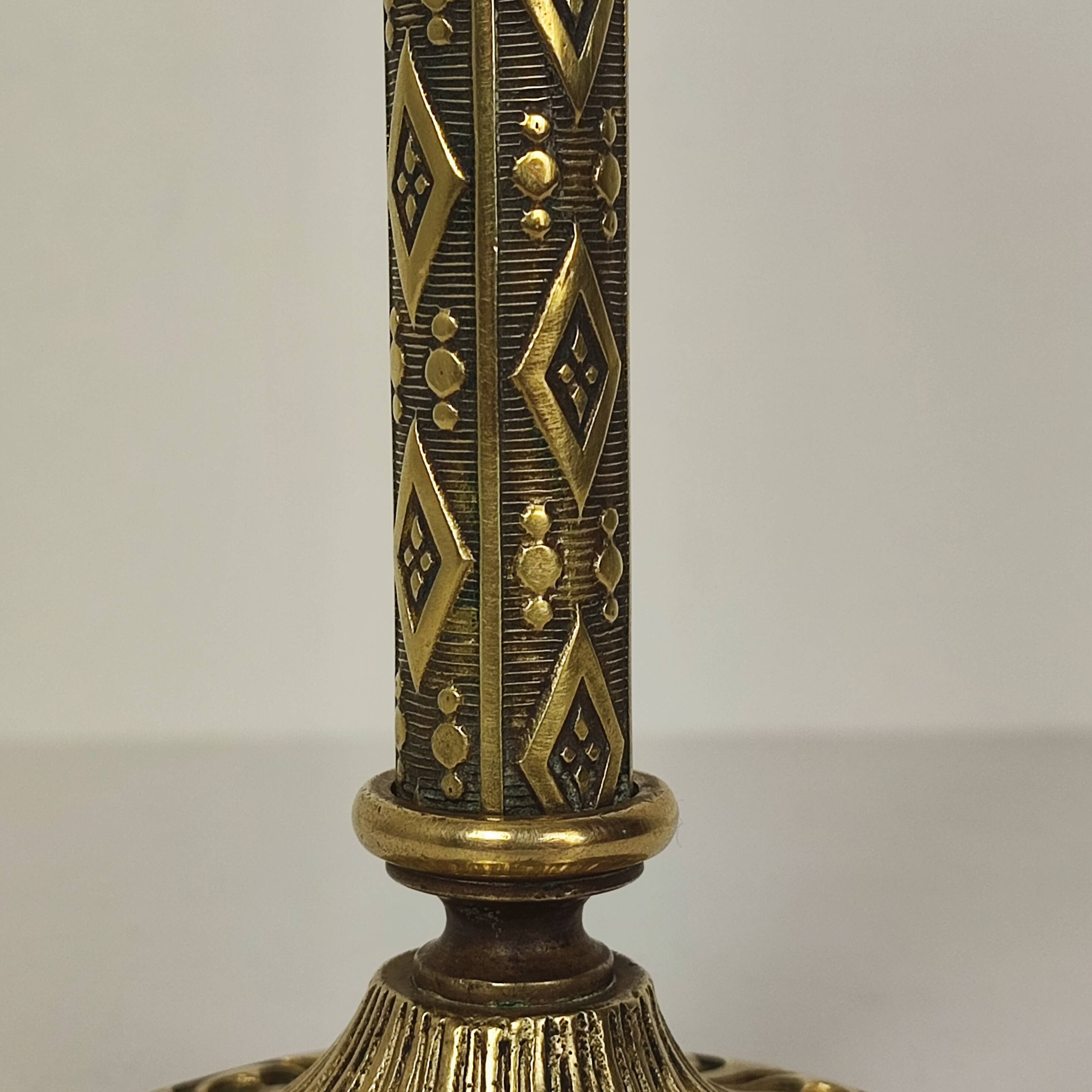 Gilt bronze candle holder