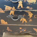 Chest of drawers with 3 drawers, Chinese decor, 20th century.