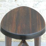 High tripod stool, bar, solid wood, brutalist