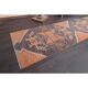 Vintage Turkish Hand-Knotted Wool Cotton Orange Runner Rug 80x394