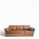 Roche Bobois vintage lounge from the 80s – cognac buffalo leather – 2 sofas + pouf