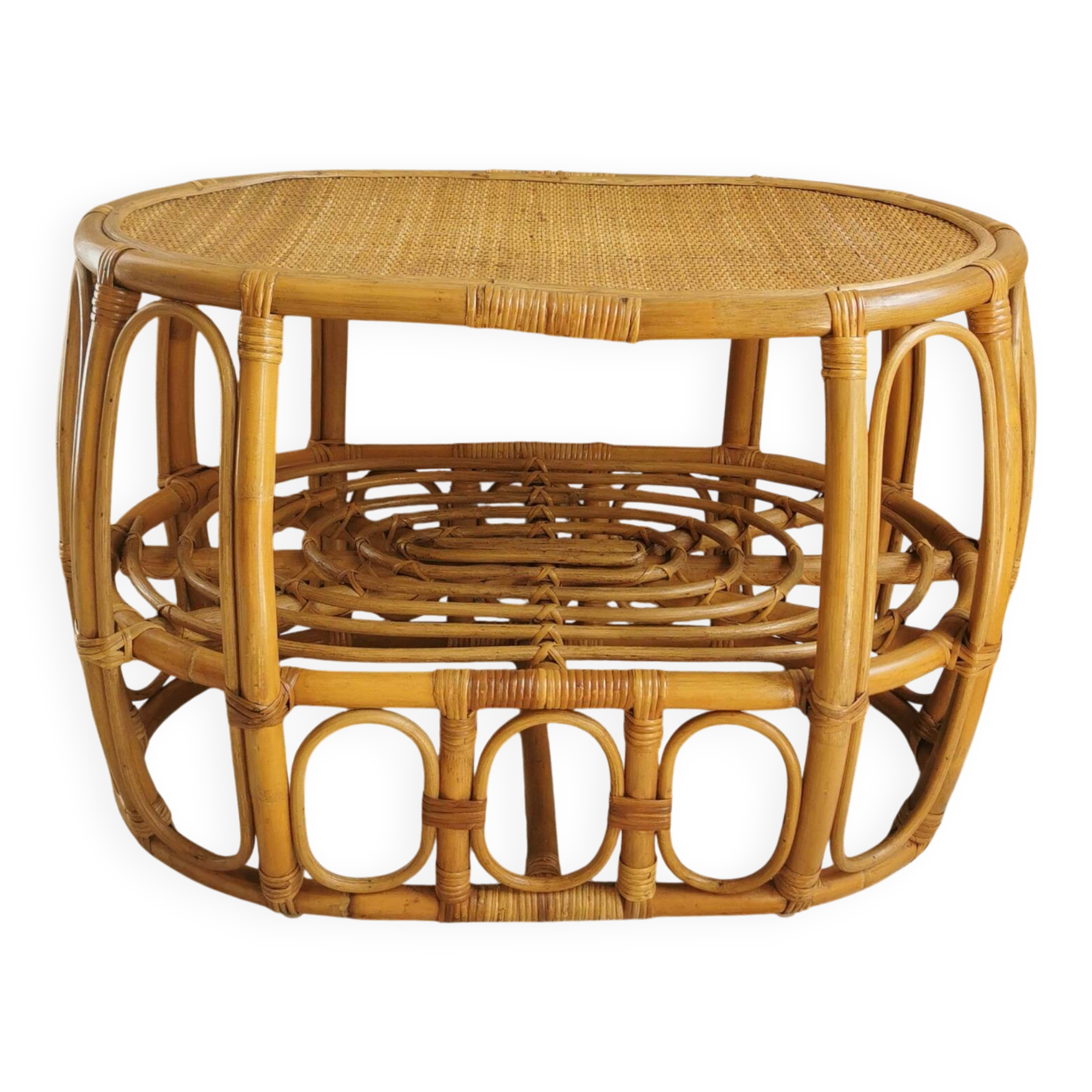 Vintage rattan coffee table