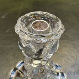 Baccarat crystal lantern with engraved foliage decoration.