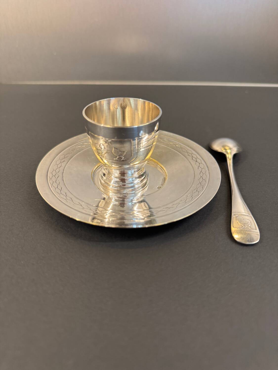 Silver-plated egg cup